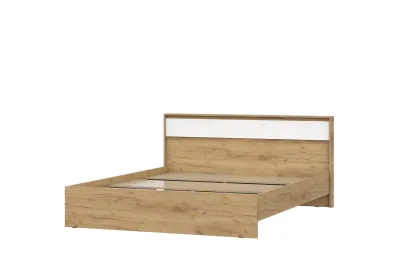 Кровать двойная с основанием под матрас 1,6 НЕКСТ 1 (Дуб Золотой/Белый)