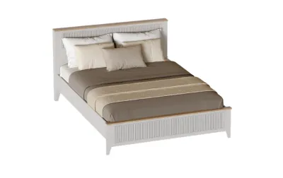 Кровать с основанием под матрас 1,8 ВАЛЕНСИЯ (Персидский жемчуг/Дуб натуральный светлый)