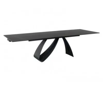 Стол обеденный раскладной DIUNA CERAMIC (CZARNY SAHARA NOIR/CZARNY MAT)