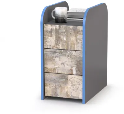 Тумба ИНДИГО 10.94 (Темно - серый U2601/Граффити)