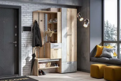 Прихожая ФАВОРИТ 1 (Дуб Делано/Цемент Светлый)