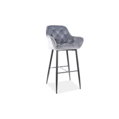 Стул барный CHERRY H-2 VELVET (VELVET SZARY BLUVEL 14)