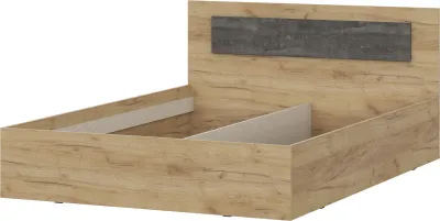 Кровать без основания под матрас двойная универсальная 1,4 МСП 1 (Дуб Золотой/Камень Тёмный)