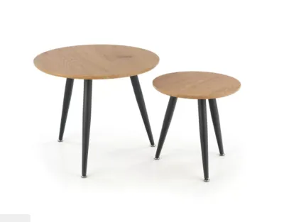 Комплект журнальных столов MENTONA 2 (DĄB ZŁOTY/CZARNY)