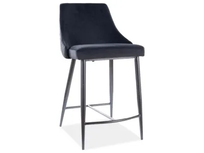 Стул барный PIANO B H-2 VELVET (VELVET CZARNY BLUVEL 19)