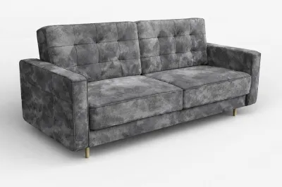 Диван прямой раскладной ТОРОНТО (НПБ) (Велюр OWN- 8 серый)