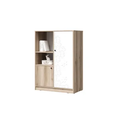 Шкаф 2х-дверный КИВИ ШК-06 (Супермат белый/Дуб делано)