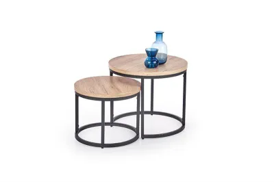 Комплект журнальных столов OREO (DĄB SAN REMO/CZARNY)
