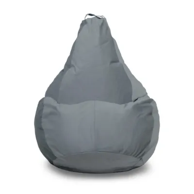 Кресло-мешок Груша Велюр XXL (разм. №2) (серый_GXLV)
