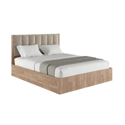 Кровать с основанием под матрас (с мягк. изголовьем) 1,6 МС ЕВА (Крафт табачный/Кашемир)