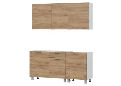 Кухня ЛАВАНДА (NEW) без столешницы (Белый/Дуб Золотой)