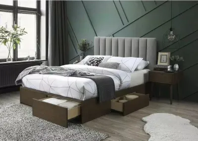 Кровать с основанием под матрас 1,6 GORASHI (POPIELATY/ORZECH)