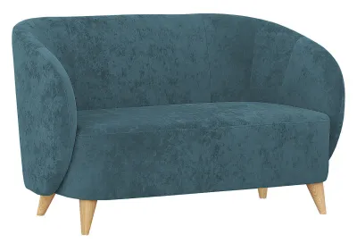 Диван прямой нераскладной РИККО (SENSEY MINERAL BLUE/Бесцветный Лак)