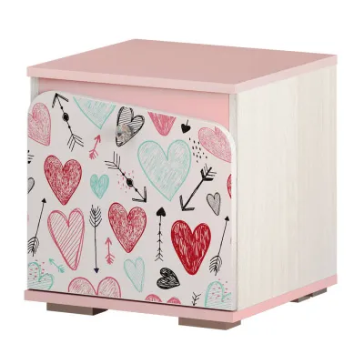 Тумба прикроватная МАЛИБУ ТБ-14 (Ясень белый/Айскрим/Белый фп)