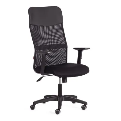 Кресло компьютерное PRACTIC PLT (Ткань/Кож/зам/Черный, TW-11/W-11/36-6)