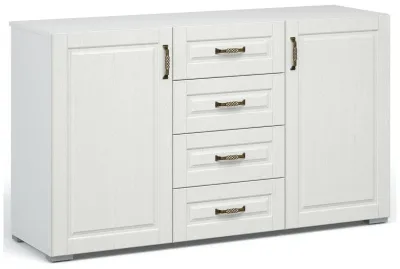 Комод ЛАЦИО 2д4ящ. (Новая комплектация) (Белое дерево (ручка бронза))
