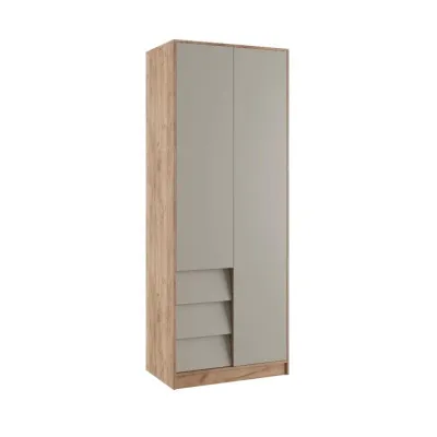 Шкаф 2-х дверный МС ЕВА (Крафт табачный/Кашемир)