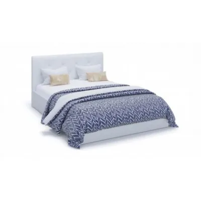 Кровать 1,8 ЖЕНЕВА с подъемным механизмом и основанием (Teos (white), Д:пуговицы)