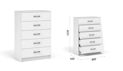 Комод ЧИКАГО ВАЙТ 5ящ. (Белый)