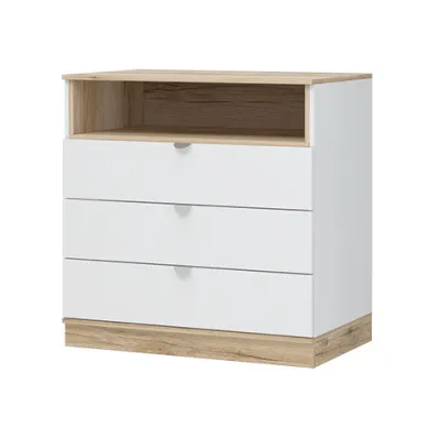 Комод 3 ящика ЮККИ КМ 3Я 900 (Белый/Дуб делано)