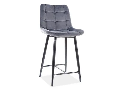 Стул барный CHIC H-2 VELVET (VELVET SZARY BLUVEL 14)