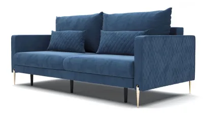 Диван прямой раскладной GARDA 3FBA (Magic velvet 2211 navy/Magic velvet 2211 navy q/zloty)