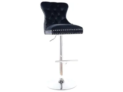 Стул барный AUGUST C H-1 VELVET (VELVET CZARNY BLUVEL 19)