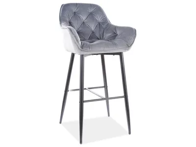 Стул барный CHERRY H-1 VELVET (VELVET SZARY BLUVEL 14)