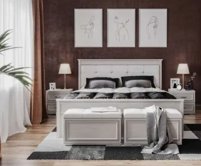 Банкетка ЛИВОРНО ЛБ-20 (Ясень Анкор светлый патина серебро)