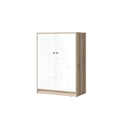 Шкаф 2х-дверный КИВИ ШК-05 (Супермат белый/Дуб делано)