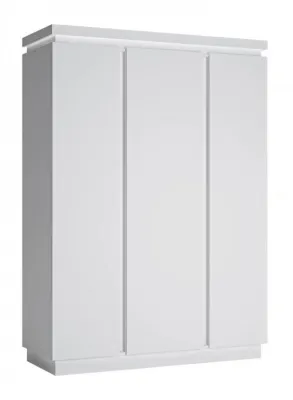 Шкаф 3-х дверный LYON LYOS102 3D (BIAŁY ALPIN/BIAŁY HG)