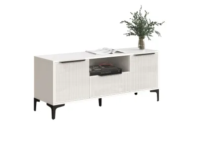 Тумба ТВ КИМБЕРЛИ 1,35 м (Белый/Белый Глянец)