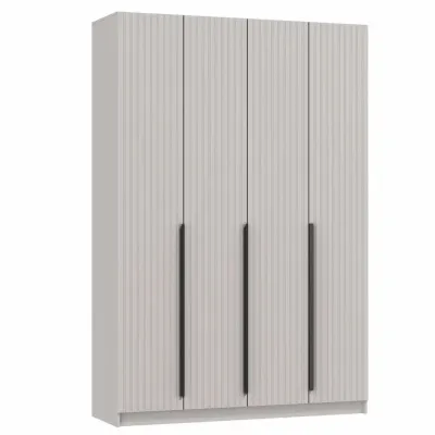 Шкаф 4-х дверный БРАНДО NEW 67.13 (h2.4м) (Кашемир/Белый/МДФ ПВХ Кашемир/Ручка L1000 металл ч)
