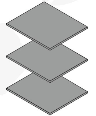 Комплект полок для шкафа 1 дв. и 3 дв. НОРА (Металл бруклин)