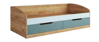 Кровать-тахта 0,9 RICH КР-002 (Дуб Крафт золотой/Кенди U9114 (УД)/Сумеречный голу)