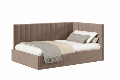 Кровать тахта 1,2 НИКА с подъемным механизмом и основанием (Какао (велюр 019))