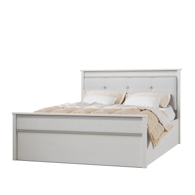 Кровать без основания под матрас 1,6 ЛИВОРНО ЛКР-1 (Ясень Анкор светлый патина серебро)