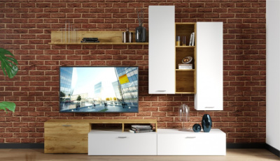 Гостиная НЕВИО-1 (Дуб крафт золотой/Белый)