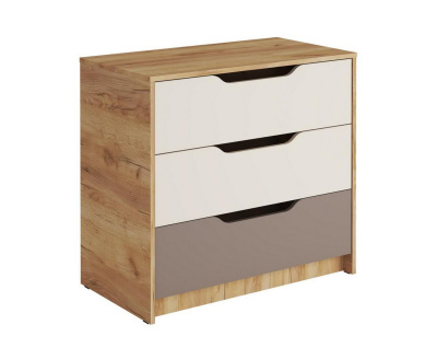 Комод RICH КМ-001 (Дуб Крафт золотой/Миндаль/Глиняный серый)