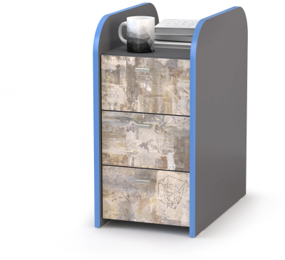 Тумба ИНДИГО 10.94 (Темно - серый U2601/Граффити)