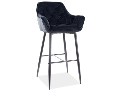 Стул барный CHERRY H-1 VELVET (VELVET CZARNY BLUVEL 19)