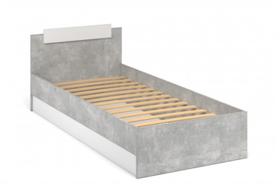 Кровать с основанием под матрас (ламели) 0,9 ЧИКАГО (Ателье светлый/Белый)
