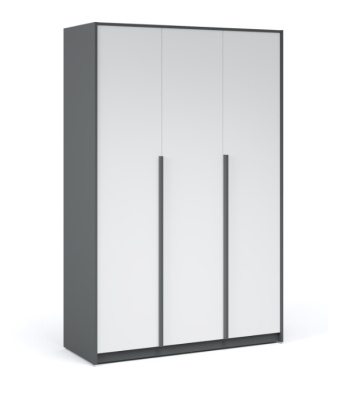 Шкаф 3-х дверный МИШЕЛЬ (Антрацит/Белый жемчуг)