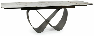 Стол обеденный раскладной INFINITY CERAMIC (BIAŁY AMBER BIANCO/BRĄZOWY) Стол обеденный раскладной INFINITY CERAMIC (BIAŁY AMBER BIANCO/BRĄZOWY)