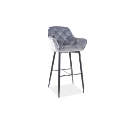 Стул барный CHERRY H-2 VELVET (VELVET SZARY BLUVEL 14)
