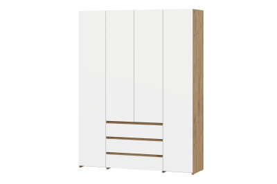 Шкаф 4-х дверный комбинированный НЕКСТ 1 (Дуб Золотой/Белый)