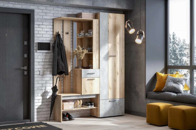 Прихожая ФАВОРИТ 1 (Дуб Делано/Цемент Светлый)