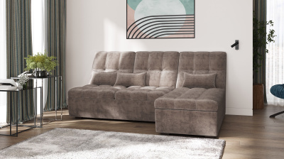 Диван угловой раскладной СОФИЯ 2 ДКУ - О (латы) (SENSEY SILVER)