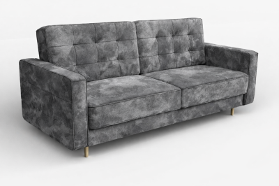 Диван прямой раскладной ТОРОНТО (НПБ) (Велюр OWN- 8 серый)