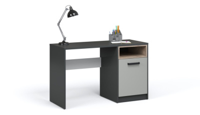 Стол письменный 120 КВАДРО (Антрацит/Белый/Дуб эндгрейн/Шиншилла)
